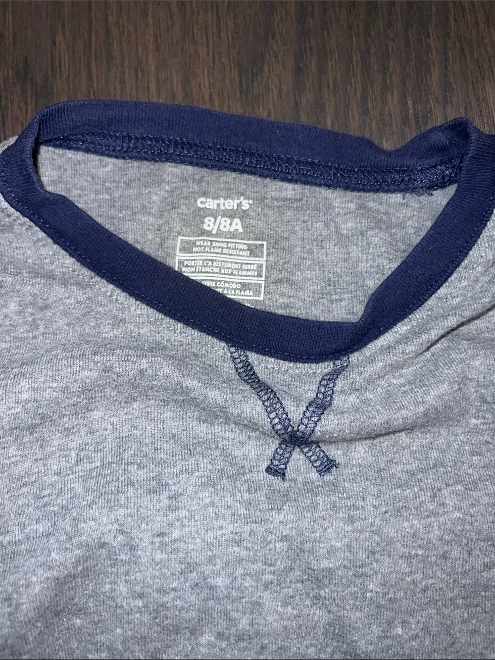 Carter's Grey and Navy Long-Sleeve Kids Pajama Set